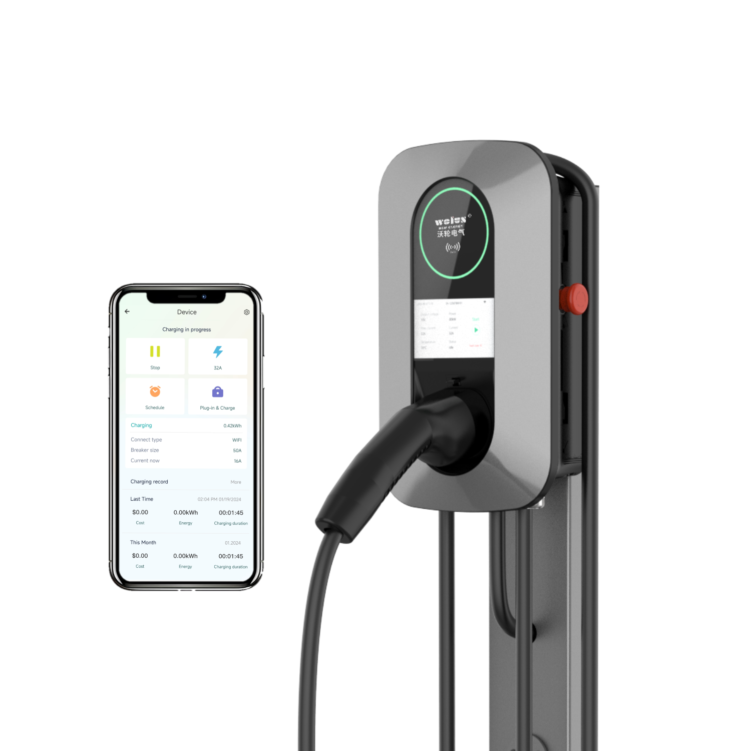 Wallbox Ev - Stacja ładowania AC 22kW do domu,
