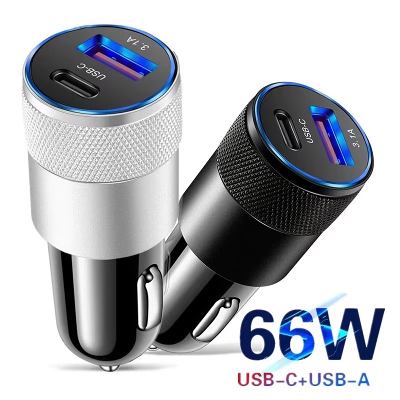 Fast Ev Charger - Ładowarka samochodowa USB 66W, adapter do