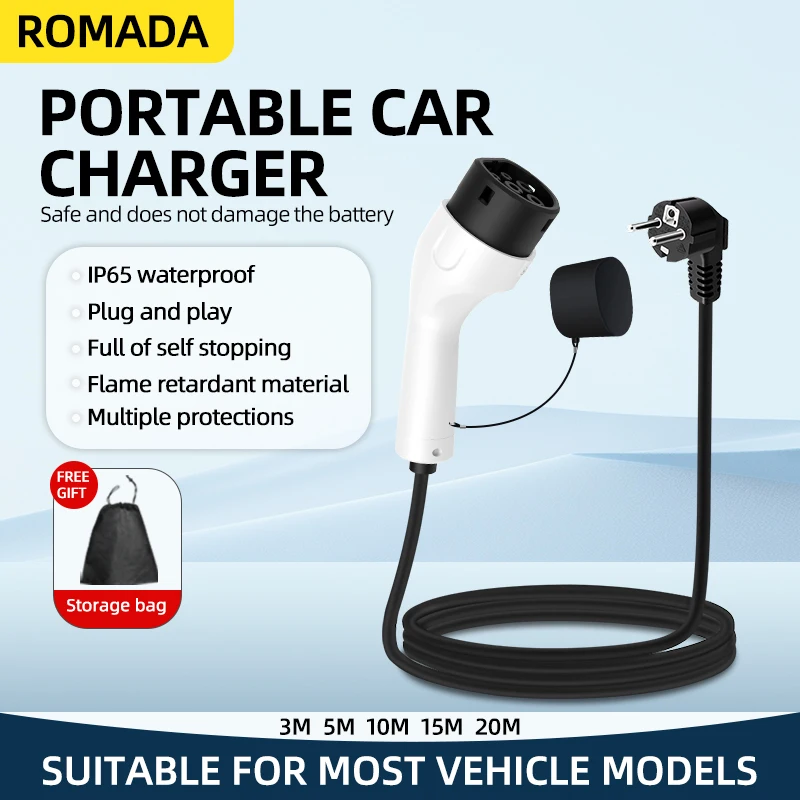 ROMADA 3.5KW 16A Przenośna ład – Ev Charger Adapter recenzja i cena